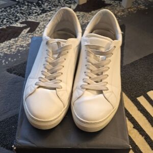 Classic Men's White Leather Sneakers